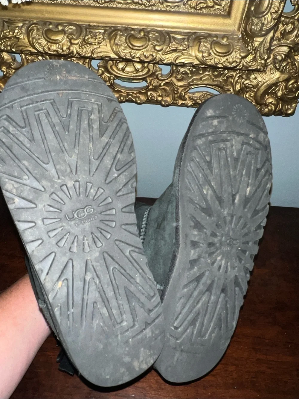 UGG Black Suede Shearling-Lined Winter Boots